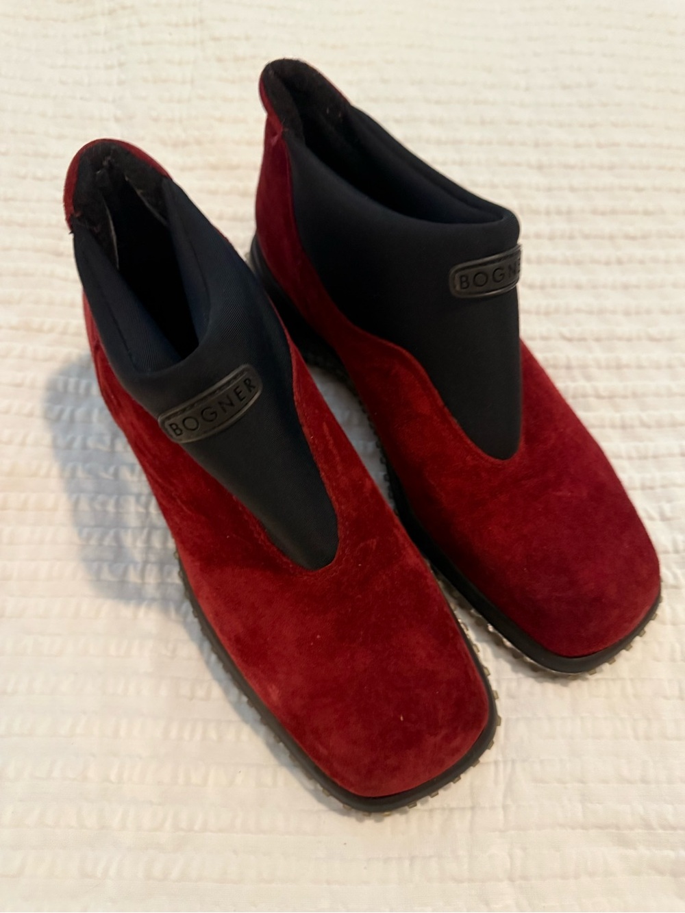 Bogner Red Suede Slip-On Shoes EUC 0729